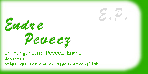endre pevecz business card